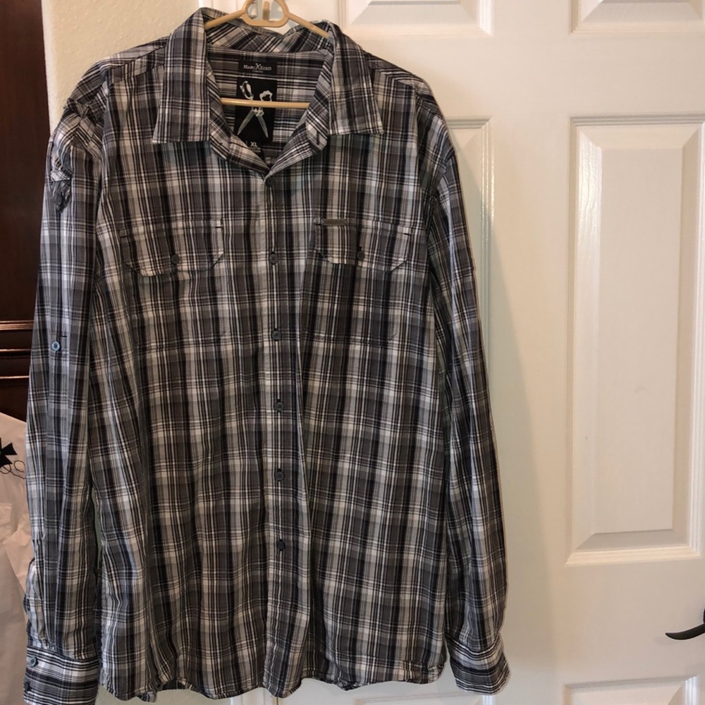 Men’s XL Marc Ecko Cut & Sew Plaid Long Sleeve